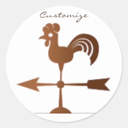 Rooster Weathervane Thunder_Cove Ronde Sticker (Voorkant)