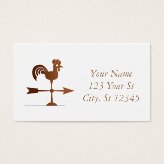 Rooster Weathervane Thunder_Cove Visitekaartje (Voorkant)