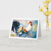 Rooster-Wenskaart Kaart (Gele Bloem)