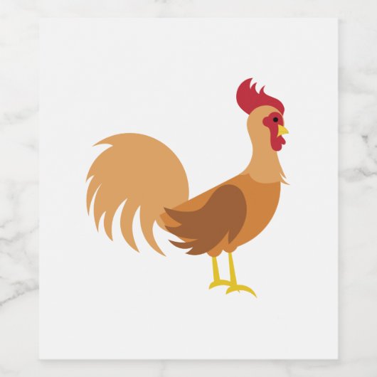 Rooster Wijn Etiket (Enkel label)