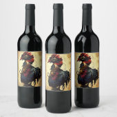 Rooster Wijn Etiket (Flessen)