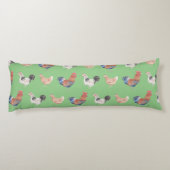 Rooster With Chickens Lichaamskussen (Achterkant)