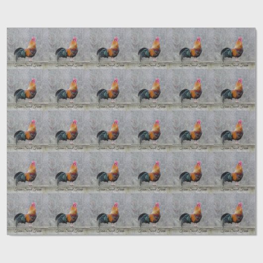Rooster Wrapping Paper Cadeaupapier (Vlak)
