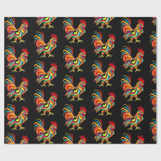 Rooster Wrapping Paper Cadeaupapier (Vlak)