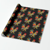 Rooster Wrapping Paper Cadeaupapier (Uitgerold)