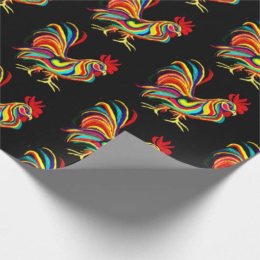 Rooster Wrapping Paper Cadeaupapier (Hoek)