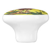 Rooster Yellow Chicken Folk Art Drawer Keramische Knop (Zijkant)