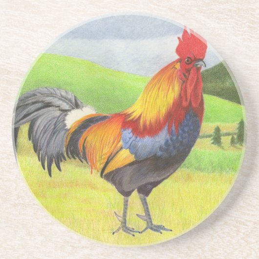 Rooster Zandsteen Onderzetter (Voorkant)