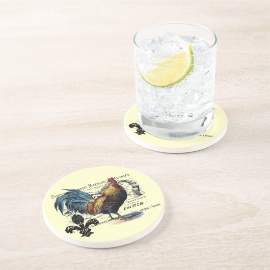  Rooster Zandsteen Onderzetter (Zijkant)