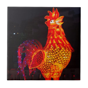 Rooster Zodiac Symbol Lantern Tegeltje