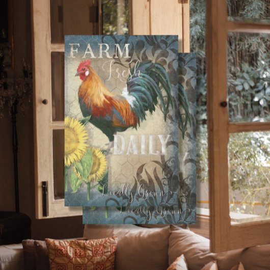 Rooster - Zonnebloemzaad - Boerderij, vers katoenz Tissuepapier