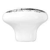  rooster zwarte witte keukendecor keramische knop (Zijkant)