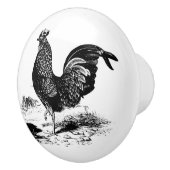  rooster zwarte witte keukendecor keramische knop (Rechts)