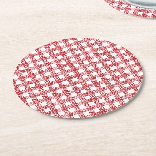 Roosterd  raster van de  kever ronde kartonnen onderzetter (Gebogen)