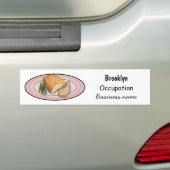 Roosterdvarkensbuik, afbeelding cartoon bumpersticker (Op auto)