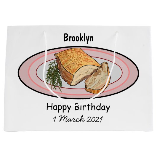 Roosterdvarkensbuik, afbeelding cartoon groot cadeauzakje (Voorkant)