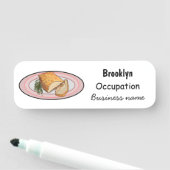 Roosterdvarkensbuik, afbeelding cartoon naamplaatje (In situ)