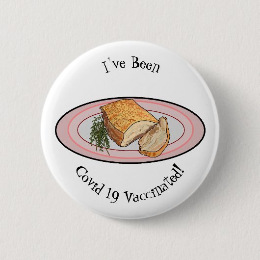 Roosterdvarkensbuik, afbeelding cartoon ronde button 5,7 cm (Voorkant)