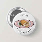 Roosterdvarkensbuik, afbeelding cartoon ronde button 5,7 cm (Voorkant /achterkant)