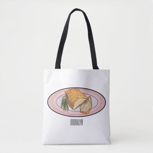 Roosterdvarkensbuik, afbeelding cartoon tote bag (Voorkant)
