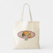 Roosterdvarkensbuik, afbeelding cartoon tote bag (Achterkant)