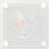 Roostereieren op het karton glazen onderzetter (Achterkant)