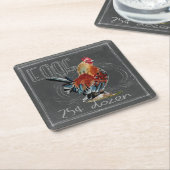 Roostereieren op het karton kartonnen onderzetters (Schuin)