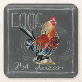 Roostereieren op het karton kartonnen onderzetters (Voorkant)