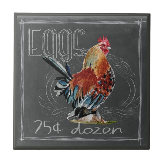 Roostereieren op het karton tegeltje (Voorkant)