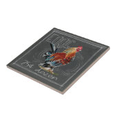 Roostereieren op het karton tegeltje (Zijkant)