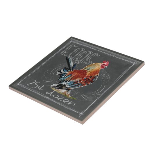 Roostereieren op het karton tegeltje (Zijkant)