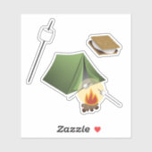 Roosteren Marshmallows boven kampvuur Sticker (Vel)
