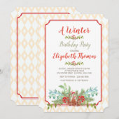 Roosterframe Bloemen Uitnodiging (Voorkant / Achterkant)