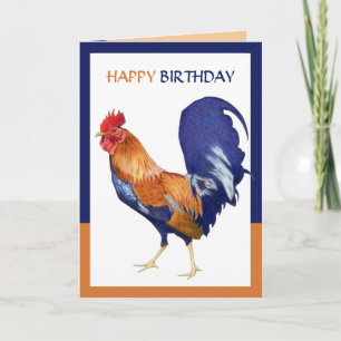 Roostergrens Happy Birthday Card Kaart