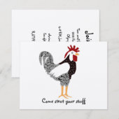 Roosterkunst: Wyandotte Black Lacy-kippencadeaus Kaart (Voorkant / Achterkant)