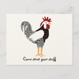 Roosterkunst: Wyandotte Black Lacy-kippencadeaus Kaart