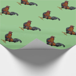 Roosterpatroon - Glanzend omslagpapier, 30 x 6 inc Cadeaupapier