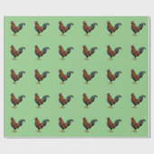 Roosterpatroon - Glanzend omslagpapier, 30 x 6 inc Cadeaupapier (Vlak)