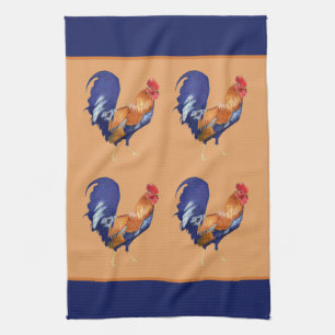 Roosterpatroon oranje keukenhanddoek