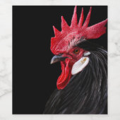Roosterportret Wijn Etiket (Enkel label)
