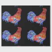 Roosterroosters Waterverf Vlekken Cadeaupapier (Vlak)