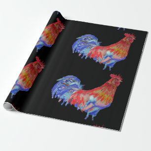 Roosterroosters Waterverf Vlekken Cadeaupapier