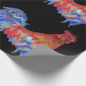 Roosterroosters Waterverf Vlekken Cadeaupapier (Hoek)