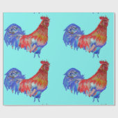 Roosterroosters Waterverf Vlekken Cadeaupapier (Vlak)