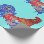 Roosterroosters Waterverf Vlekken Cadeaupapier (Hoek)