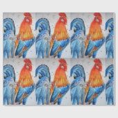 Roosterroosters Waterverf Vlekken Cadeaupapier (Vlak)