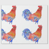 Roosterroosters Waterverf Wrapping W Cadeaupapier (Vlak)