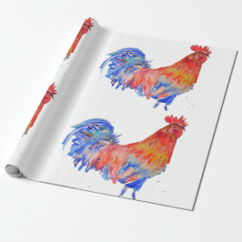Roosterroosters Waterverf Wrapping W Cadeaupapier