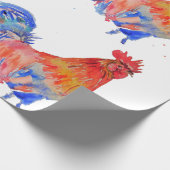 Roosterroosters Waterverf Wrapping W Cadeaupapier (Hoek)