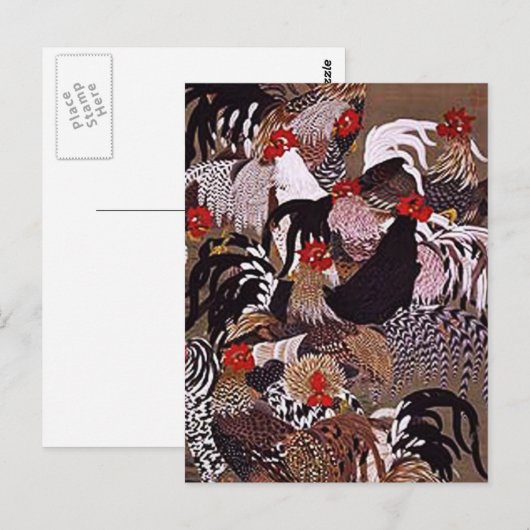  Roosters Art Briefkaart (Voorkant / Achterkant)